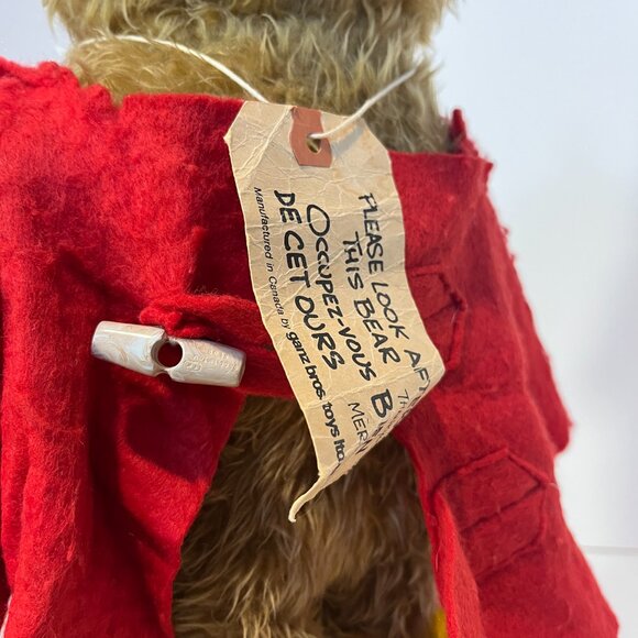 Vintage 1977 Paddington Bear Stuffed Plush 20" Eden Toys Yellow Boots Red Coat - Picture 14 of 16